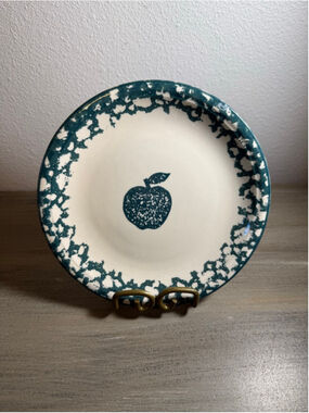Tienshan Apple Folk Craft Platter Plate Green Apple 7.5 Cottagecore grandmacore